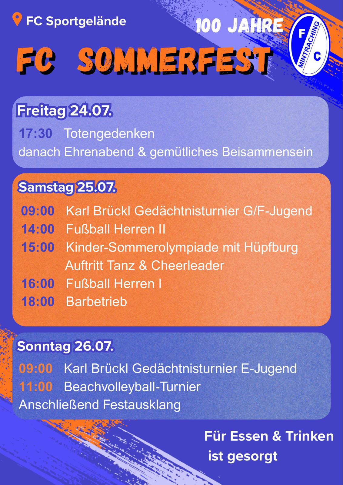 Du betrachtest gerade FC – Sommerfest vom 24.07.26 – 26.07.26