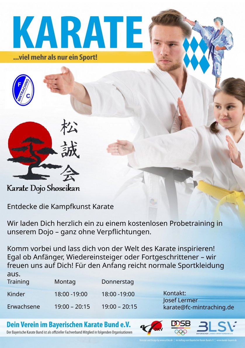 Du betrachtest gerade Neue KARATE Schnupperkurse
